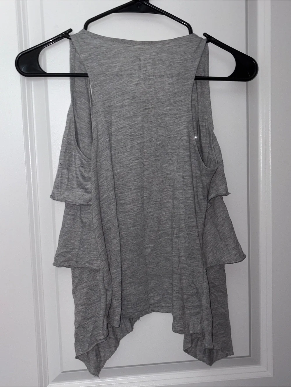 Justice Girl’s Gray Studded Ruffle Vest Size: 8/10